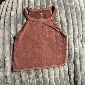 Aura Rust Sleeveless Crop Top